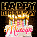Maevyn - Animated Happy Birthday Cake GIF Image for WhatsApp