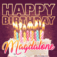 Magdalone - Animated Happy Birthday Cake GIF Image for WhatsApp