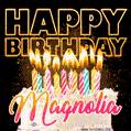 Magnolia - Animated Happy Birthday Cake GIF Image for WhatsApp