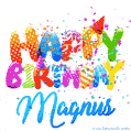 Happy Birthday Magnus - Creative Personalized GIF With Name