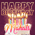 Mahats - Animated Happy Birthday Cake GIF Image for WhatsApp