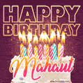 Mahaut - Animated Happy Birthday Cake GIF Image for WhatsApp