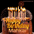 Chocolate Happy Birthday Cake for Mahkai (GIF)
