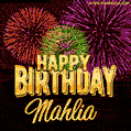 Wishing You A Happy Birthday, Mahlia! Best fireworks GIF animated greeting card.