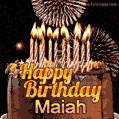 Chocolate Happy Birthday Cake for Maiah (GIF)