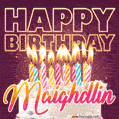 Maighdlin - Animated Happy Birthday Cake GIF Image for WhatsApp