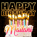 Mailani - Animated Happy Birthday Cake GIF Image for WhatsApp