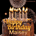 Chocolate Happy Birthday Cake for Maisey (GIF)