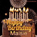 Chocolate Happy Birthday Cake for Maisie (GIF)
