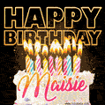 Maisie - Animated Happy Birthday Cake GIF Image for WhatsApp