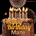 Chocolate Happy Birthday Cake for Maite (GIF)