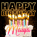 Maiya - Animated Happy Birthday Cake GIF Image for WhatsApp