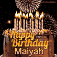 Chocolate Happy Birthday Cake for Maiyah (GIF)