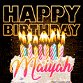 Maiyah - Animated Happy Birthday Cake GIF Image for WhatsApp