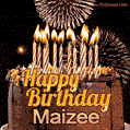 Chocolate Happy Birthday Cake for Maizee (GIF)