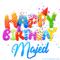 Happy Birthday Majed - Creative Personalized GIF With Name