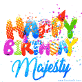 Happy Birthday Majesty - Creative Personalized GIF With Name