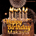 Chocolate Happy Birthday Cake for Makayla (GIF)