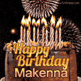 Chocolate Happy Birthday Cake for Makenna (GIF)