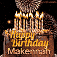 Chocolate Happy Birthday Cake for Makennah (GIF)