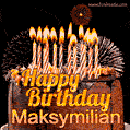 Chocolate Happy Birthday Cake for Maksymilian (GIF)