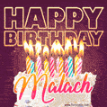 Malach - Animated Happy Birthday Cake GIF Image for WhatsApp