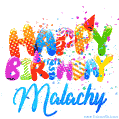 Happy Birthday Malachy - Creative Personalized GIF With Name