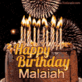 Chocolate Happy Birthday Cake for Malaiah (GIF)