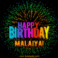 New Bursting with Colors Happy Birthday Malaiya GIF and Video with Music