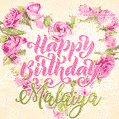 Pink rose heart shaped bouquet - Happy Birthday Card for Malaiya