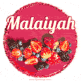 Happy Birthday Cake with Name Malaiyah - Free Download