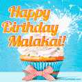 Happy Birthday, Malakai! Elegant cupcake with a sparkler.
