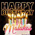 Malakai - Animated Happy Birthday Cake GIF for WhatsApp