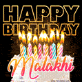 Malakhi - Animated Happy Birthday Cake GIF for WhatsApp