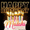 Malaki - Animated Happy Birthday Cake GIF for WhatsApp