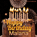 Chocolate Happy Birthday Cake for Malana (GIF)