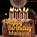 Chocolate Happy Birthday Cake for Malayia (GIF)