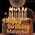 Chocolate Happy Birthday Cake for Malaysia (GIF)