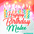 Happy Birthday GIF for Malee with Birthday Cake and Lit Candles