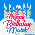 Happy Birthday GIF for Malek with Birthday Cake and Lit Candles