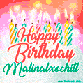Happy Birthday GIF for Malinalxochitl with Birthday Cake and Lit Candles