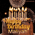 Chocolate Happy Birthday Cake for Maliyah (GIF)
