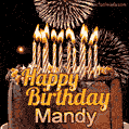 Chocolate Happy Birthday Cake for Mandy (GIF)