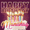Manishag - Animated Happy Birthday Cake GIF Image for WhatsApp