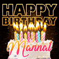 Mannat - Animated Happy Birthday Cake GIF Image for WhatsApp