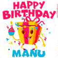 Funny Happy Birthday Manu GIF