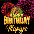 Wishing You A Happy Birthday, Mapiya! Best fireworks GIF animated greeting card.