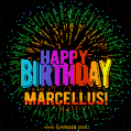New Bursting with Colors Happy Birthday Marcellus GIF and Video with Music