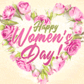 Pink roses International Women's Day Animated GIF