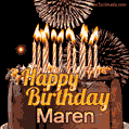 Chocolate Happy Birthday Cake for Maren (GIF)